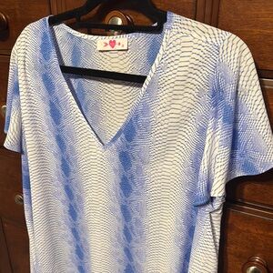 Buddy Love Blue and White Women's Top
